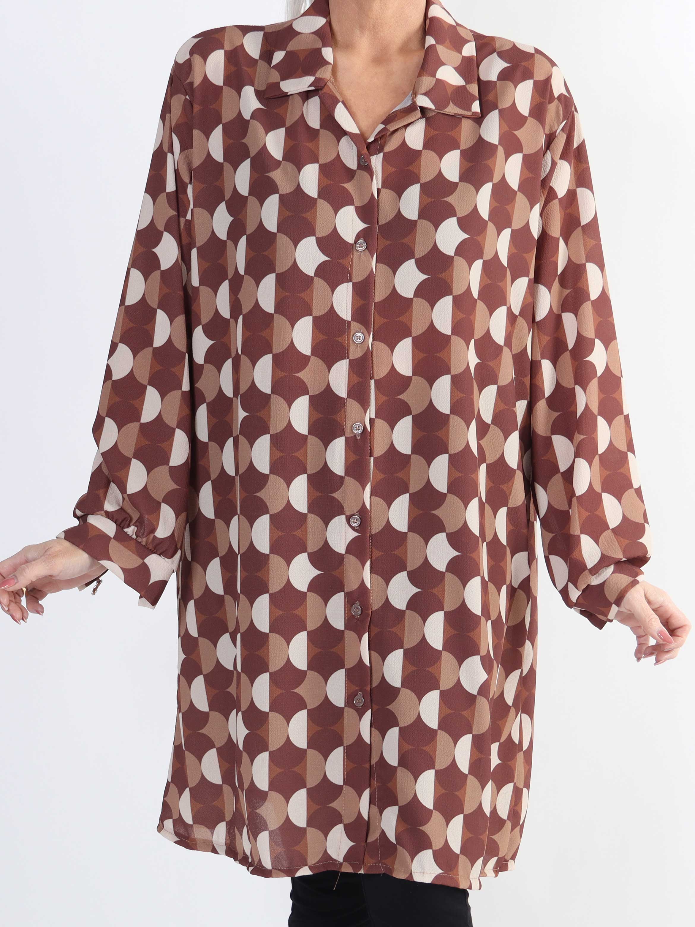 Abigail Pattern - Mønstret plus size skjortekjole